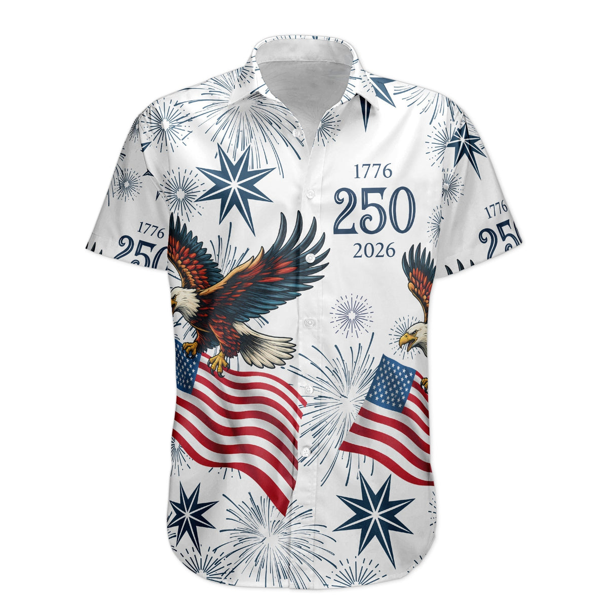 American Independence 250th Anniversary 1776 2026 Freedom Hawaiian Shirt For Island Getaway And Relaxed Summer Style