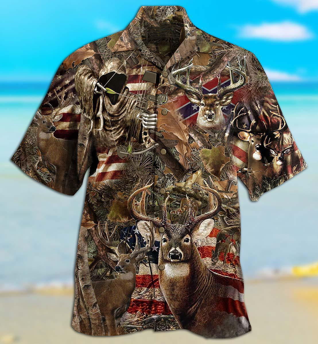 Deer Hunting Forest American Hawaiian Shirt For Poolside Relaxation And Sunny Getaways