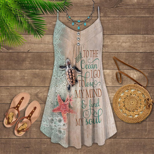 Turtle Is Beach Soul Limited 25 – Women's Summer Sleeveless V-Neck Camisole Dress
