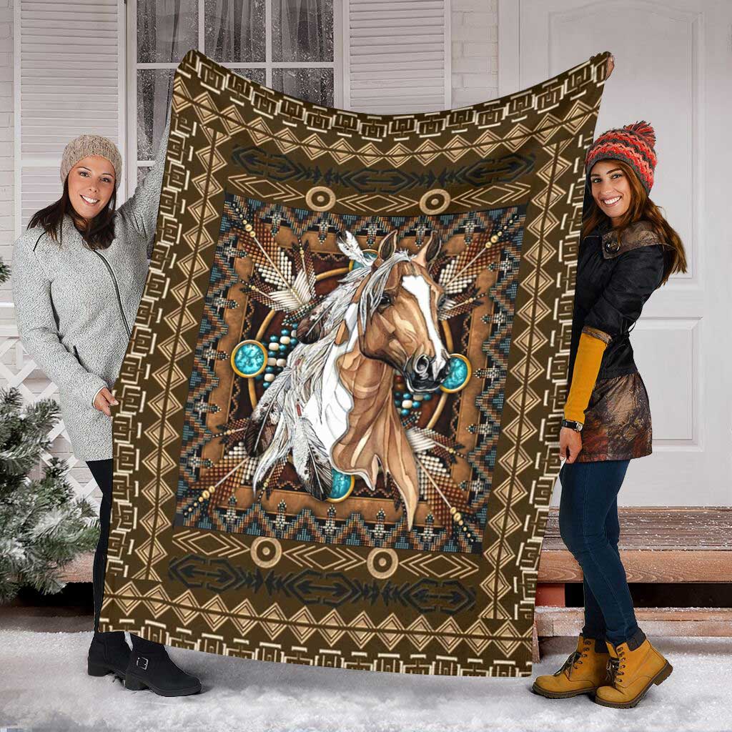 Horse Pattern Flannel Blanket For Cozy Bedroom Sofa Decor