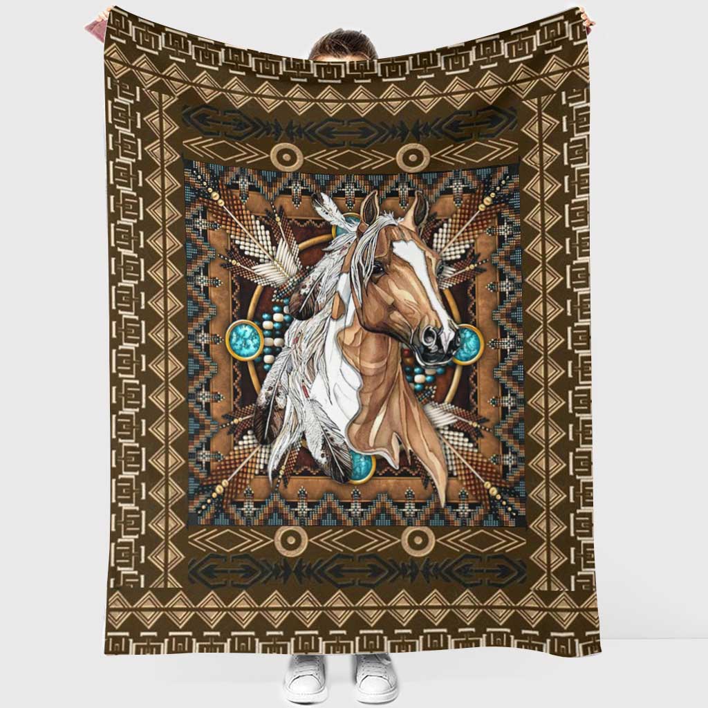 Horse Pattern Flannel Blanket For Cozy Bedroom Sofa Decor