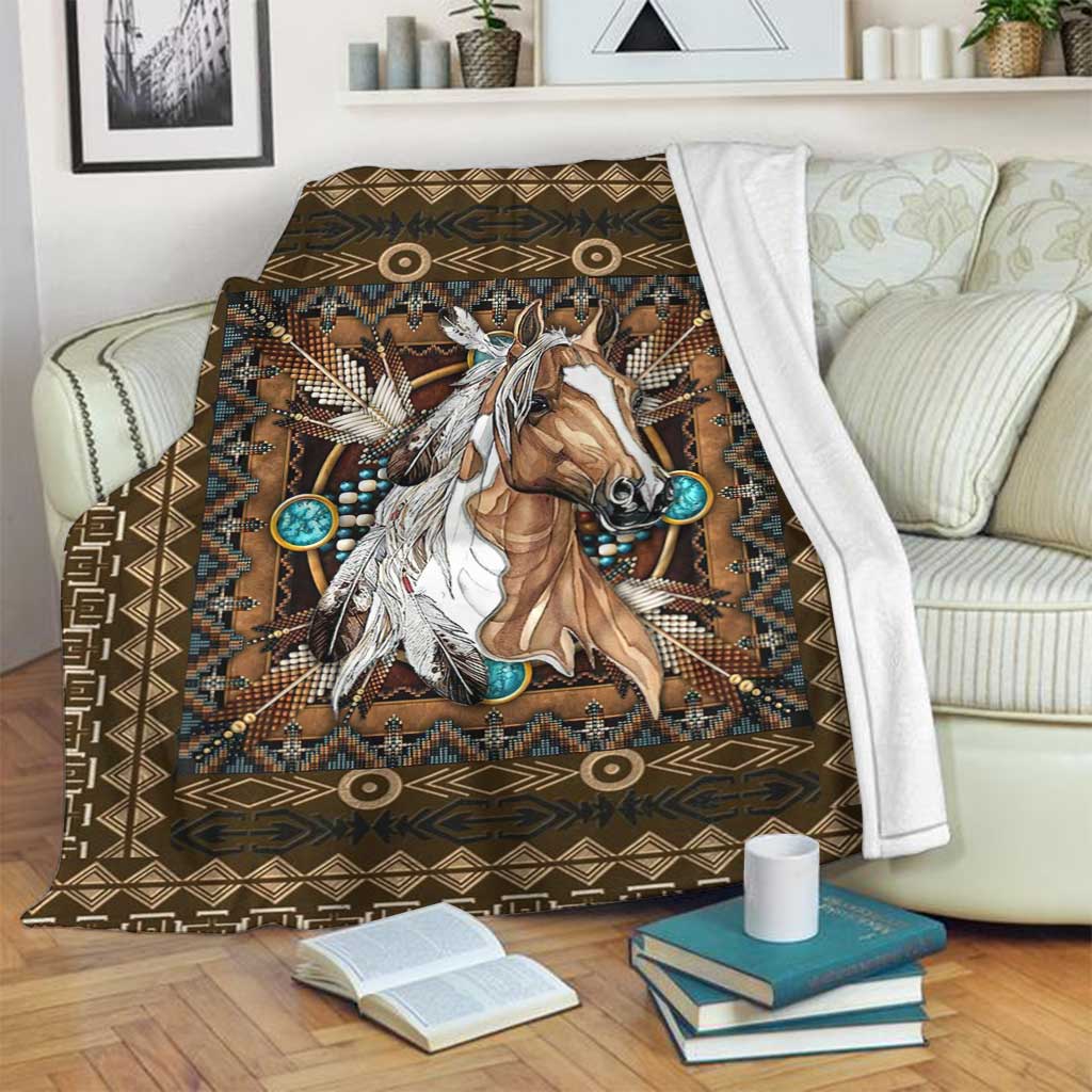 Horse Pattern Flannel Blanket For Cozy Bedroom Sofa Decor
