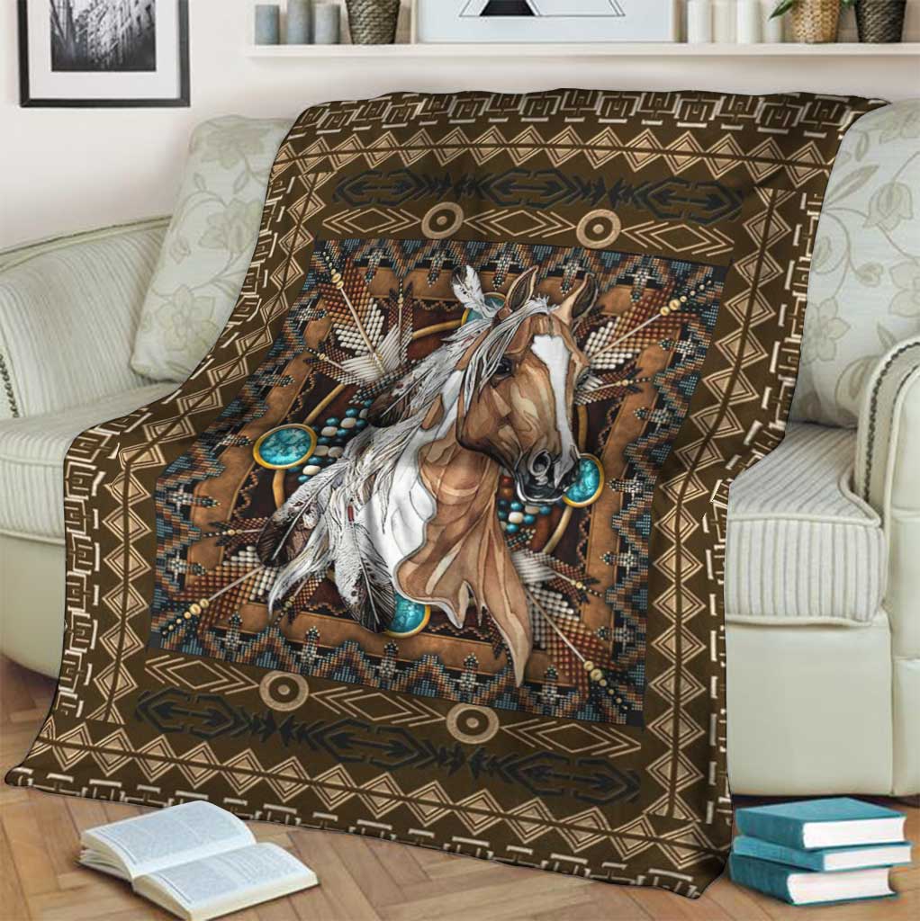 Horse Pattern Flannel Blanket For Cozy Bedroom Sofa Decor