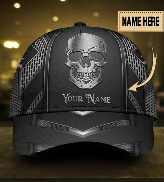 Black White Cool Skull Personalized Classic Cap For Casual Outfits Vacations And Everyday Styling