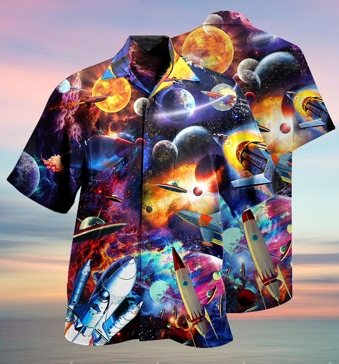 Galaxy War Peace Hawaiian Shirt Design View For Resort Travel And Thoughtful Gifting