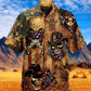 Vintage Western Skull Cowboy Americana Hawaiian Shirt Artwork View For Coastal Escapes And Resort Style