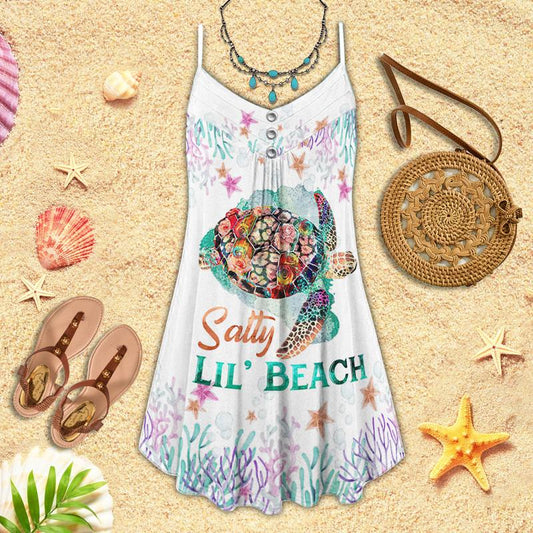 Turtle Is Beach Soul Limited 26 – Women's Summer Sleeveless V-Neck Camisole Dress