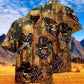 Vintage Western Skull Cowboy Americana Hawaiian Shirt For Summer Events And Casual Outdoor Wear