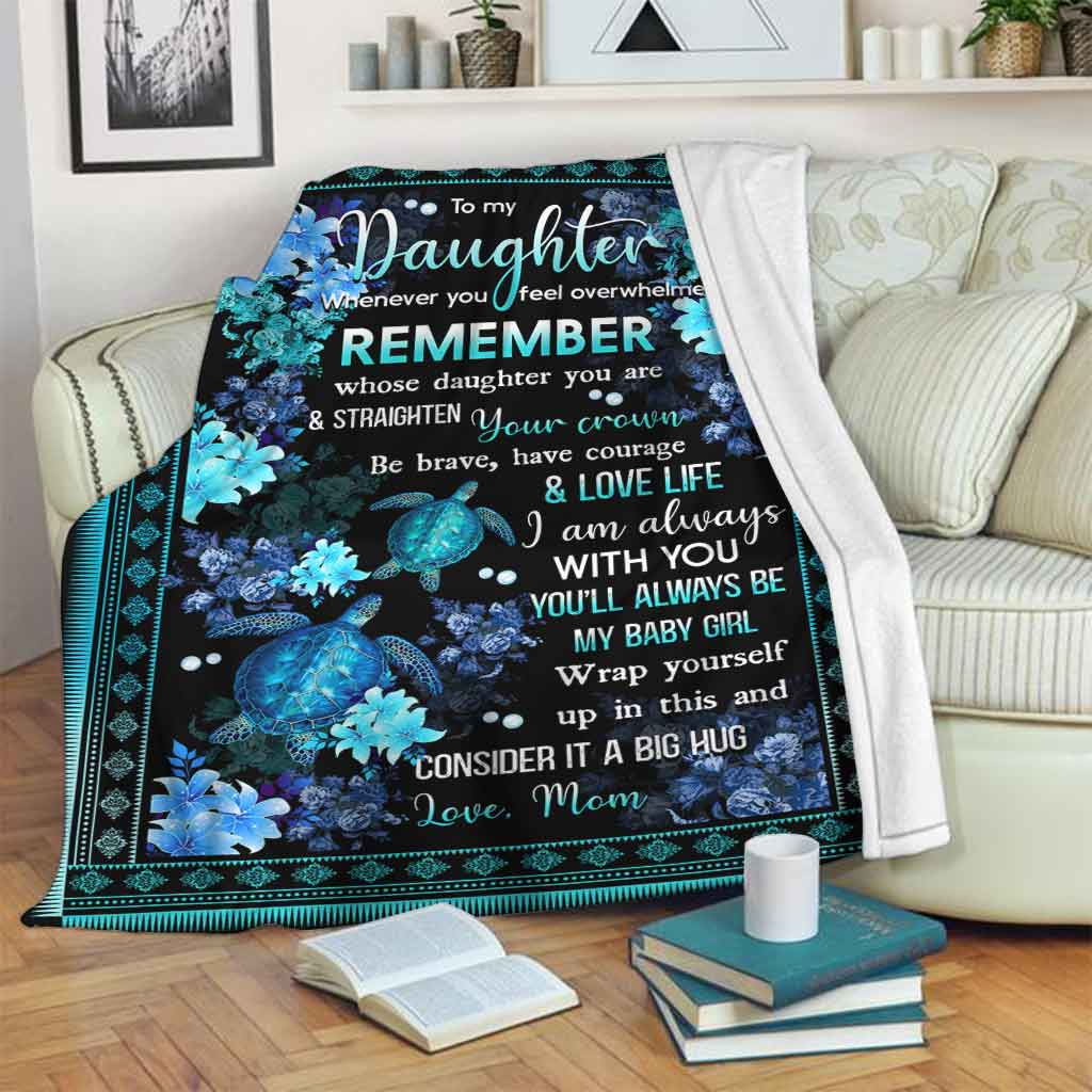 Turtle To My Daughter Love Life Flannel Blanket For Cozy Bedroom Sofa Decor