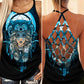 Native Girl Wolf Dreamcatcher Blue Hollow Tank Top For Yoga Workouts And Festival Wear