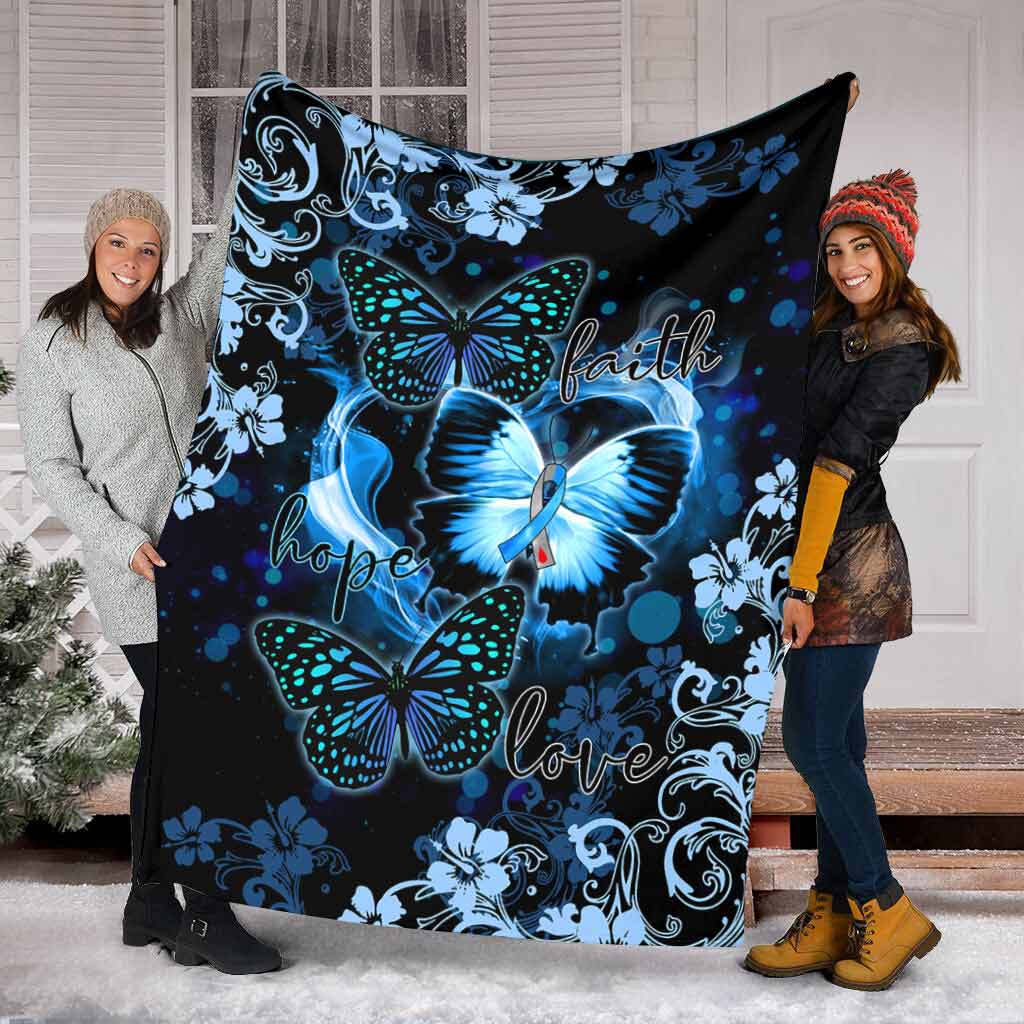 Butterfly Faith Hope Love In Romantic Night Flannel Blanket For Cozy Bedroom Sofa Decor