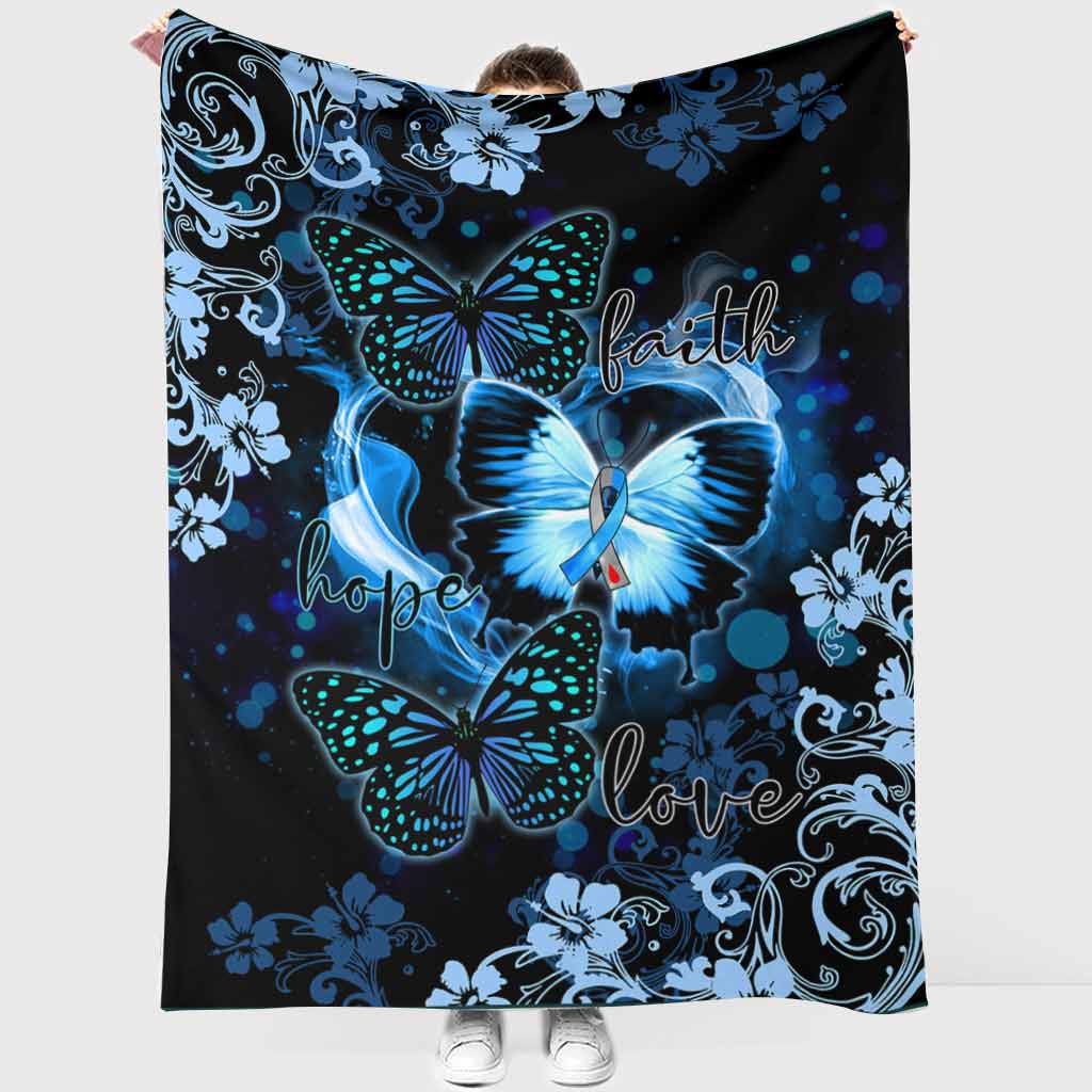 Butterfly Faith Hope Love In Romantic Night Flannel Blanket For Cozy Bedroom Sofa Decor