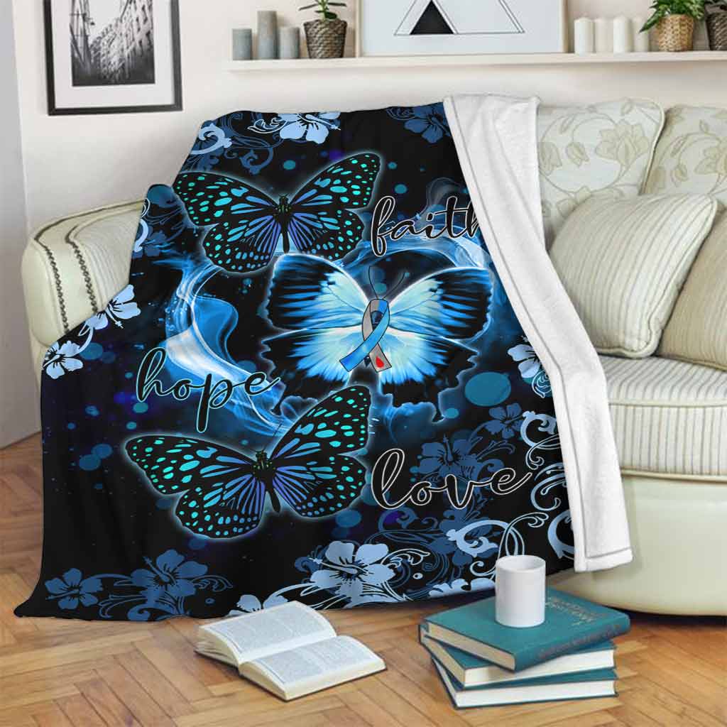 Butterfly Faith Hope Love In Romantic Night Flannel Blanket For Cozy Bedroom Sofa Decor