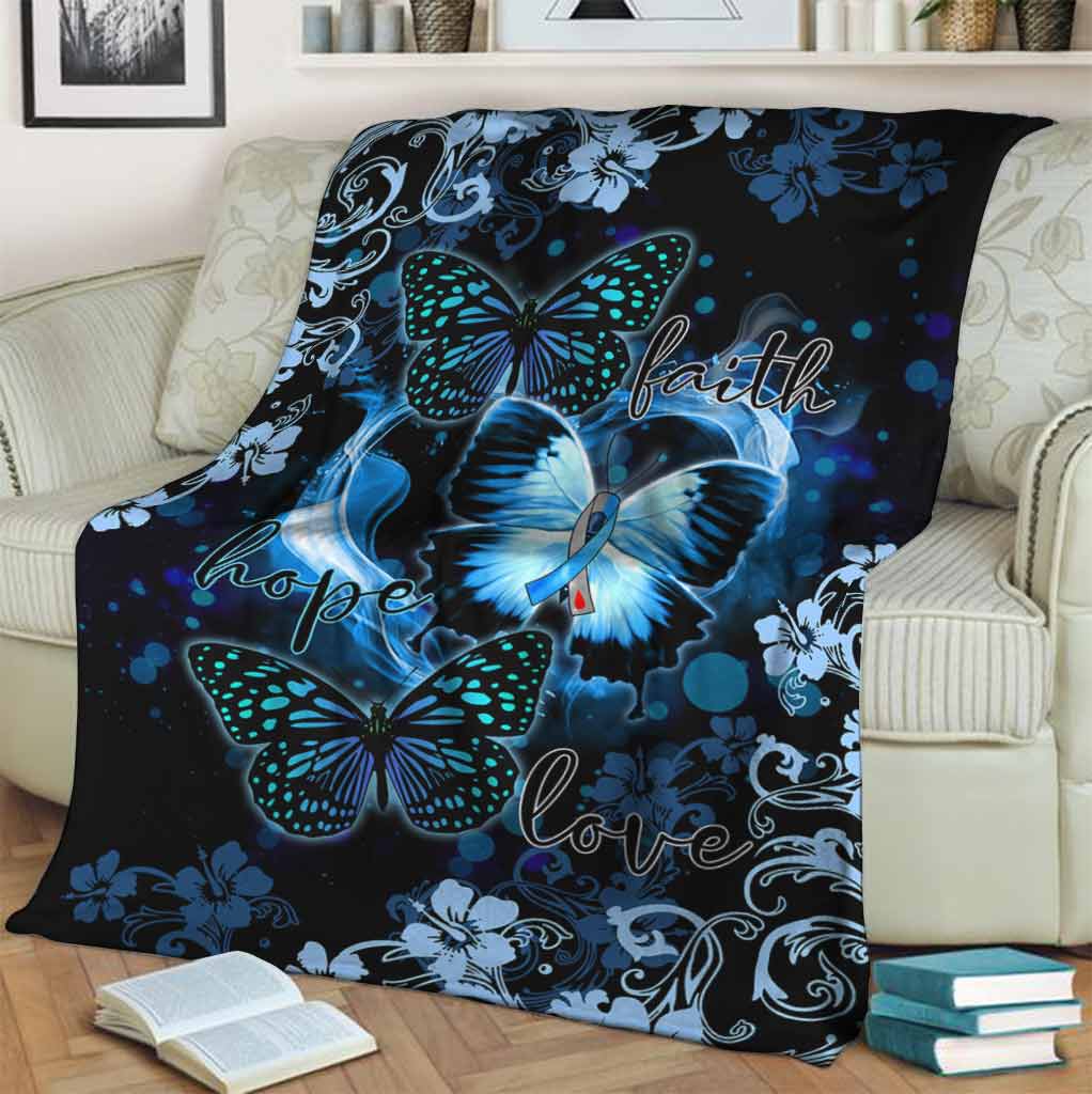 Butterfly Faith Hope Love In Romantic Night Flannel Blanket For Cozy Bedroom Sofa Decor