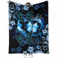 Butterfly Faith Hope Love In Romantic Night Flannel Blanket For Cozy Bedroom Sofa Decor