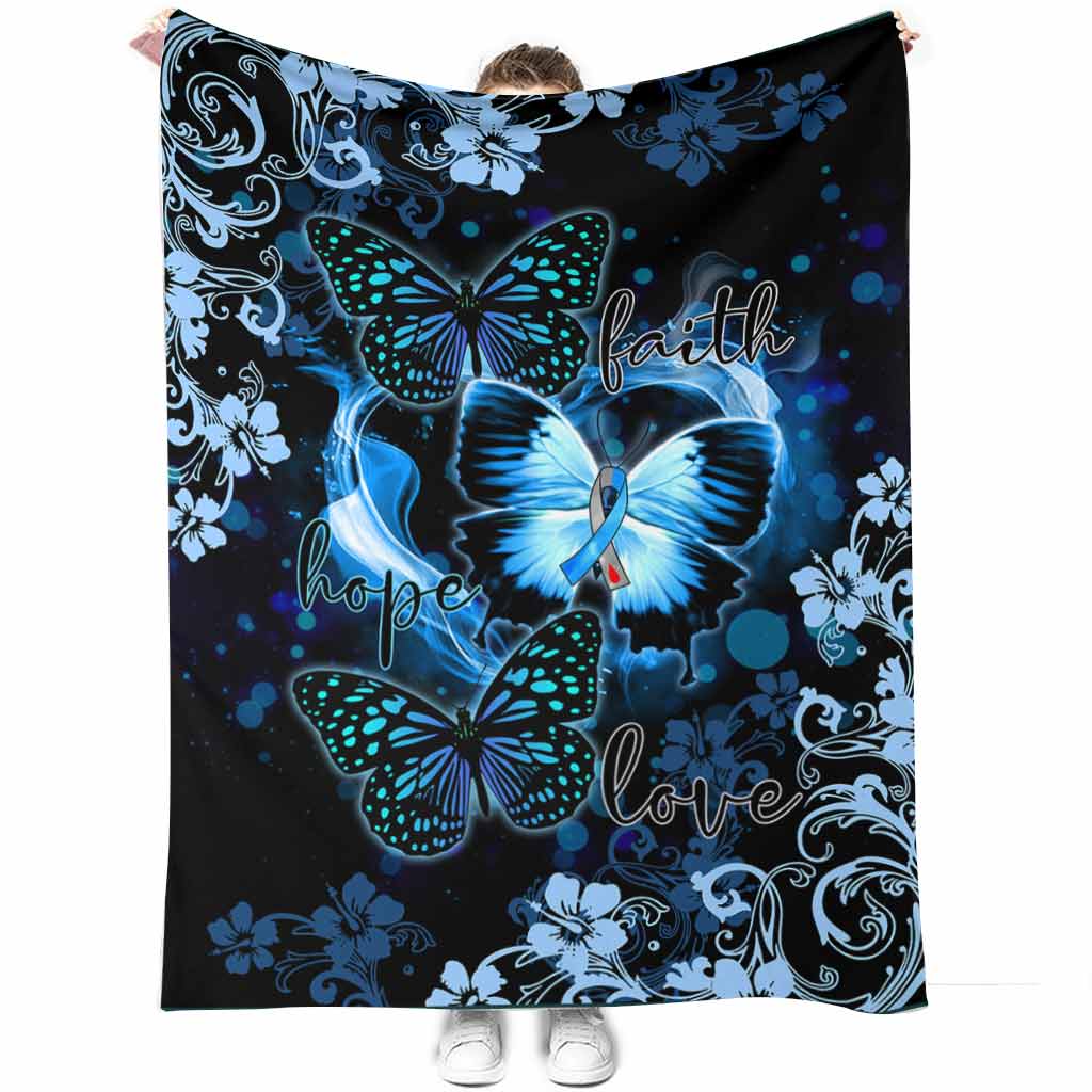 Butterfly Faith Hope Love In Romantic Night Flannel Blanket For Cozy Bedroom Sofa Decor