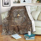 Owl Metal Pattern Flannel Blanket For Cozy Bedroom Sofa Decor
