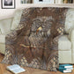 Owl Metal Pattern Flannel Blanket For Cozy Bedroom Sofa Decor
