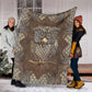Owl Metal Pattern Flannel Blanket For Cozy Bedroom Sofa Decor