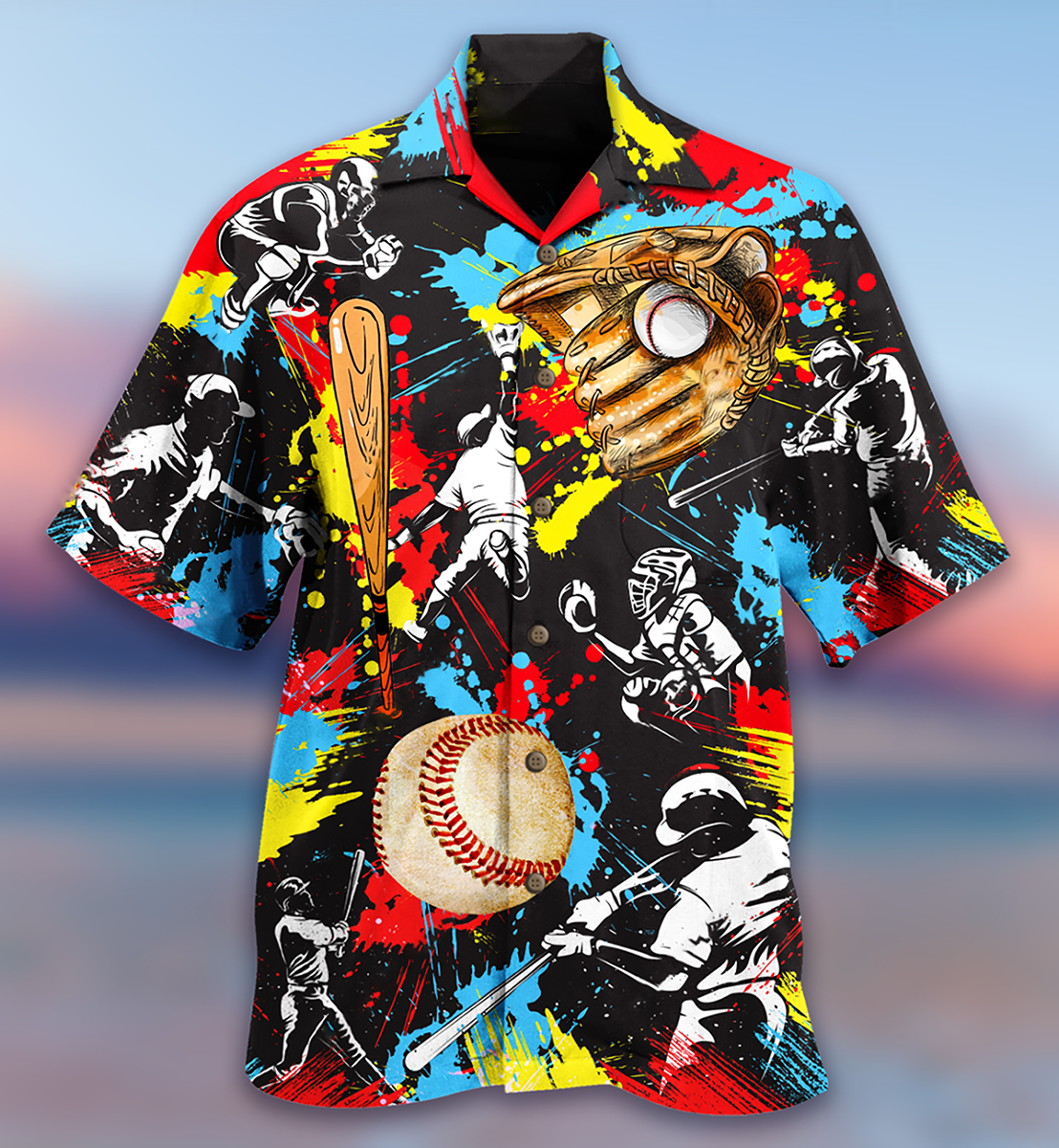 Artistic Ice Hockey Hawaiian Shirt With All Over Print For Tropical Holiday Resort Parties And Everyday Style