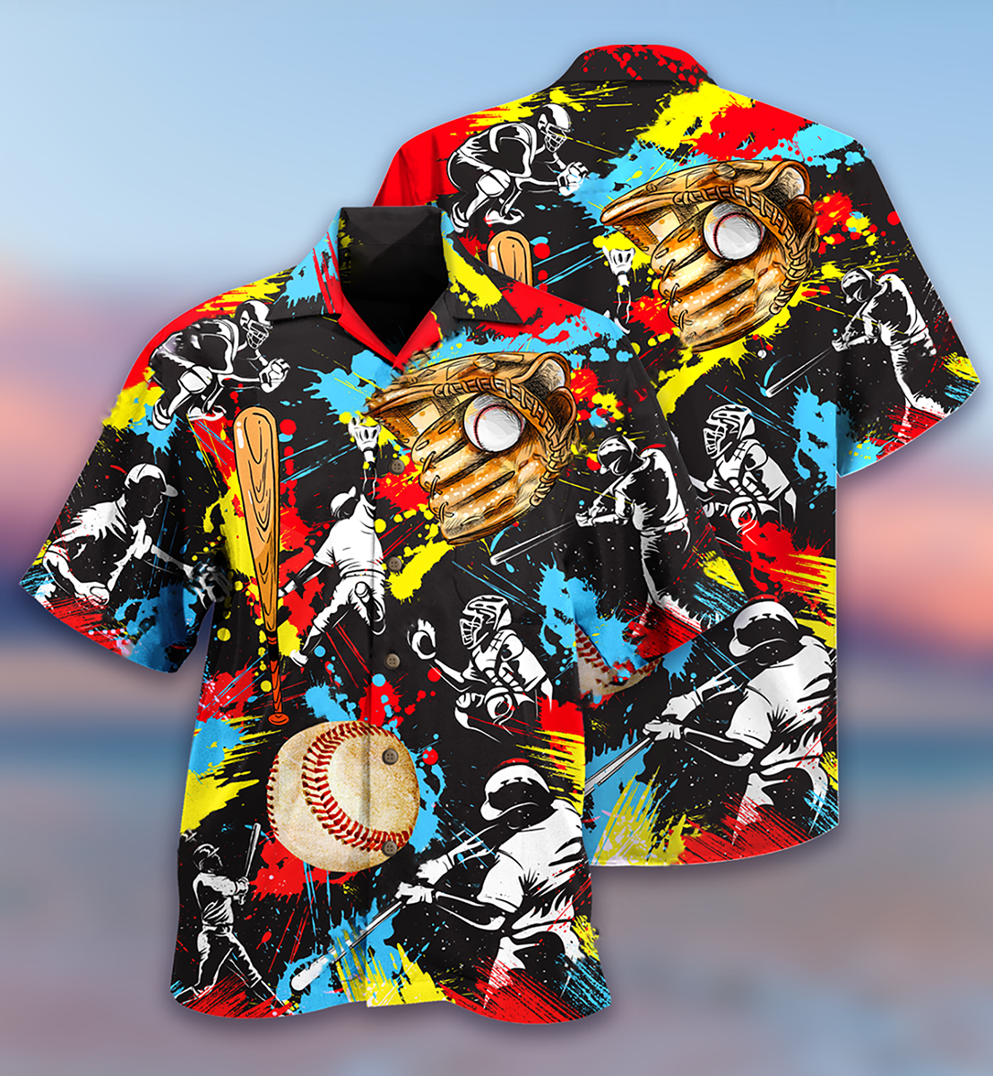 Artistic Ice Hockey Hawaiian Shirt With Detailed Graphic For Tropical Holiday Resort Parties And Everyday Style