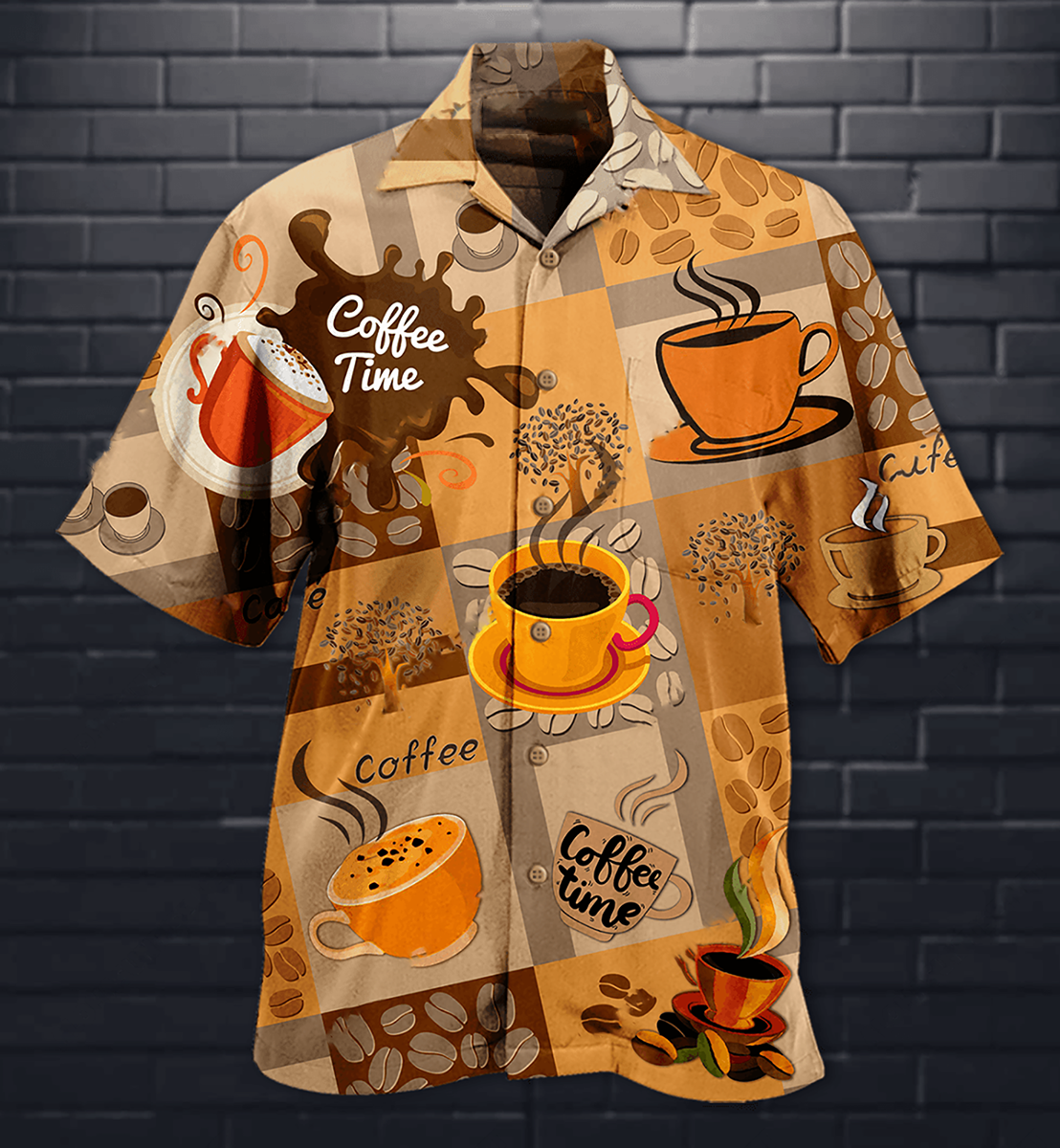 Coffee Hawaiian Shirt For Summer Vacation And Beach Travel