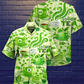 Green Tea Hawaiian Shirt With Detailed Graphic For Beach Vacations Casual Parties And Warm Weather Style