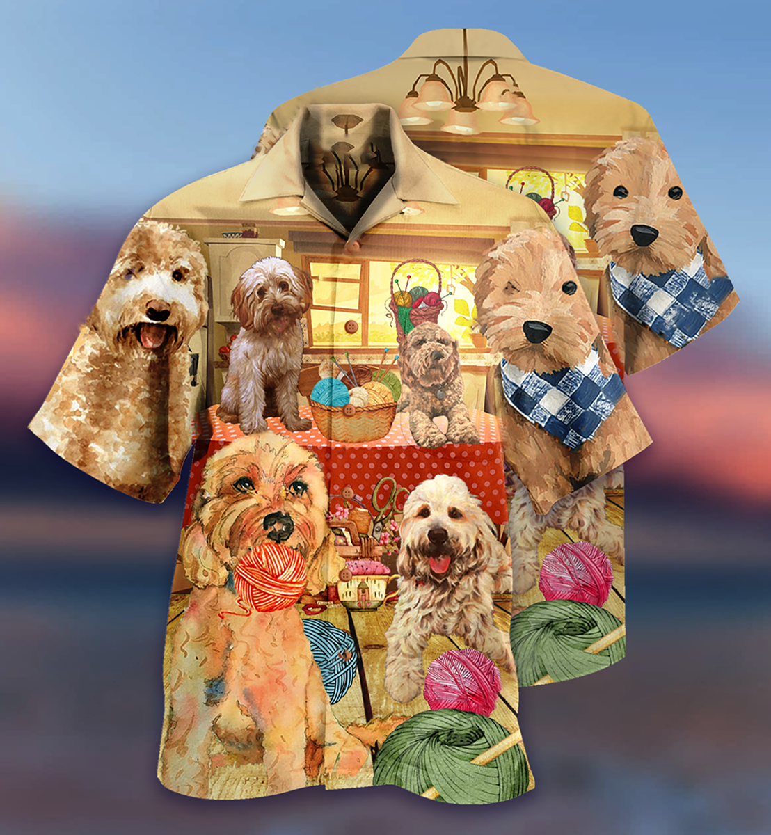 Dog Goldendoodle Crochet Hawaiian Shirt For Beach Parties And Weekend Getaways