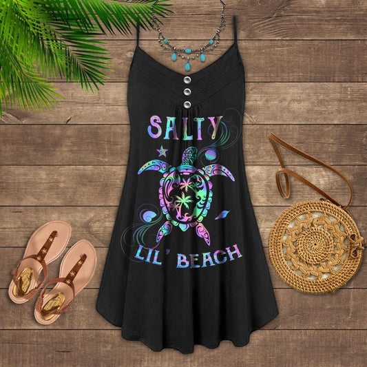 Turtle Is Beach Soul Limited 27 – Women's Summer Sleeveless V-Neck Camisole Dress