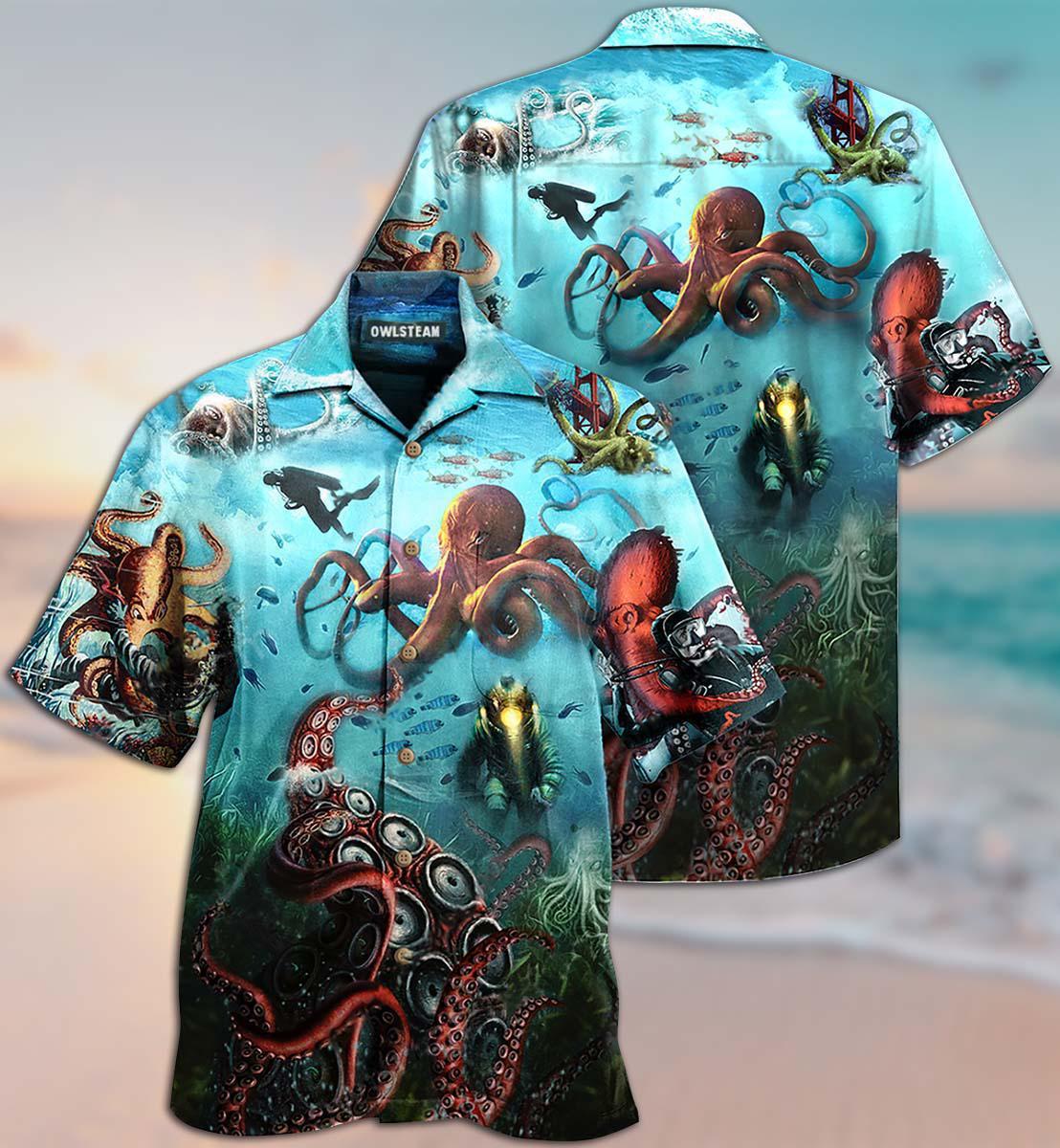 Octopus Protect Ocean Hawaiian Shirt For Poolside Relaxation And Sunny Getaways