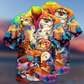 Cute Otter Hawaiian Shirt With Detailed Graphic For Resort Travel Summer Outings And Casual Gatherings