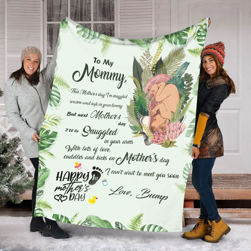 Family Beautiful Mummy To Be Mothers Day Mother Personalized Flannel Blanket For Cozy Bedroom Sofa Decor