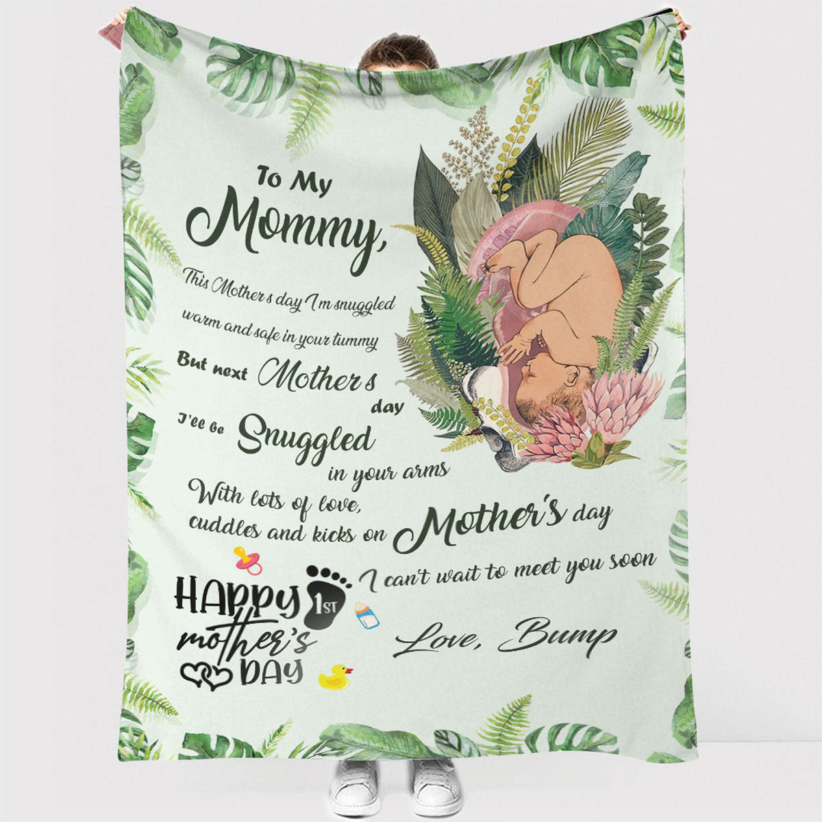 Family Beautiful Mummy To Be Mothers Day Mother Personalized Flannel Blanket For Cozy Bedroom Sofa Decor