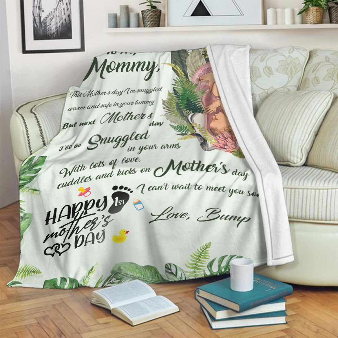 Family Beautiful Mummy To Be Mothers Day Mother Personalized Flannel Blanket For Cozy Bedroom Sofa Decor