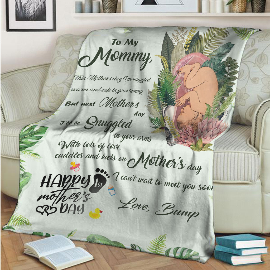 Family Beautiful Mummy To Be Mothers Day Mother Personalized Flannel Blanket For Cozy Bedroom Sofa Decor