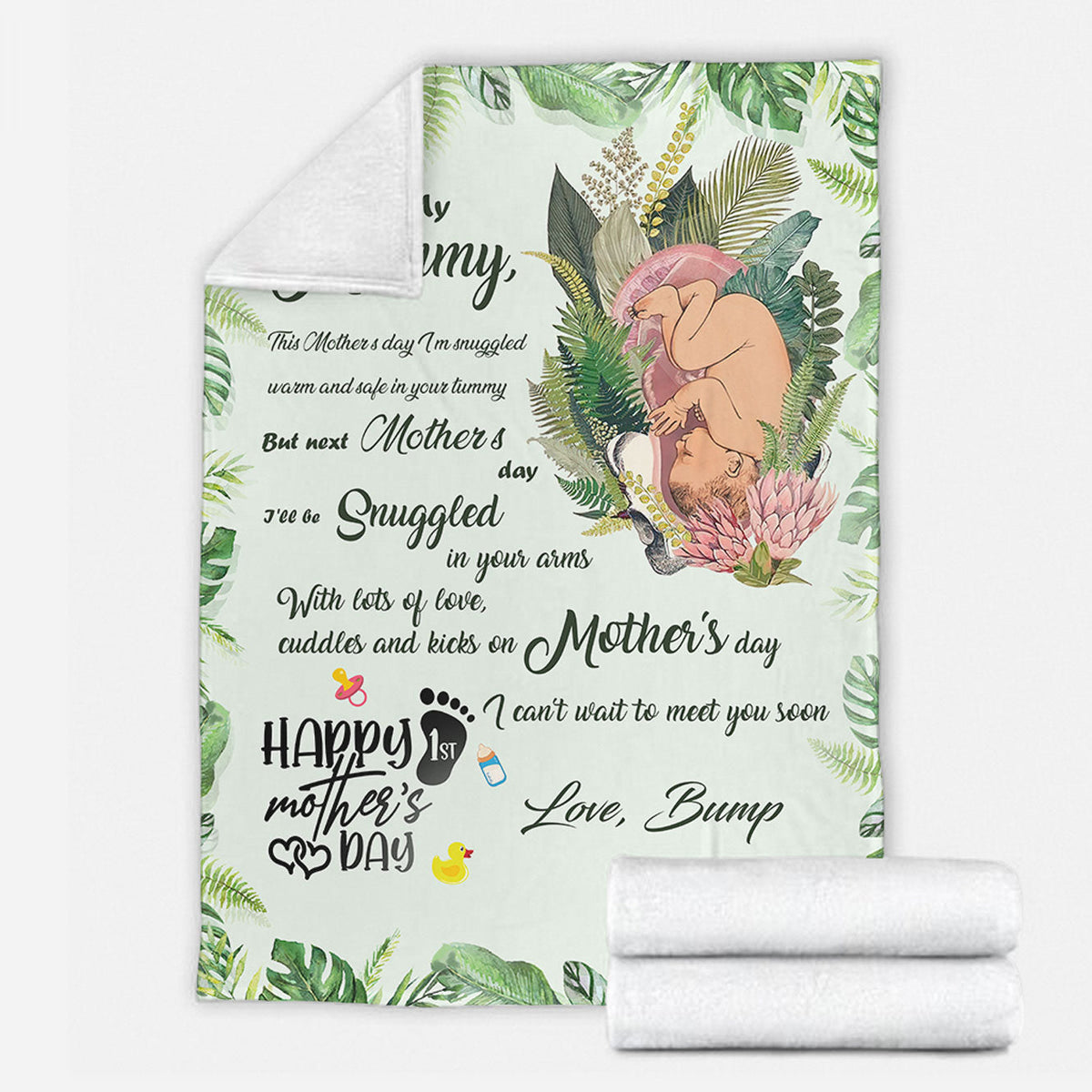 Family Beautiful Mummy To Be Mothers Day Mother Personalized Flannel Blanket For Cozy Bedroom Sofa Decor