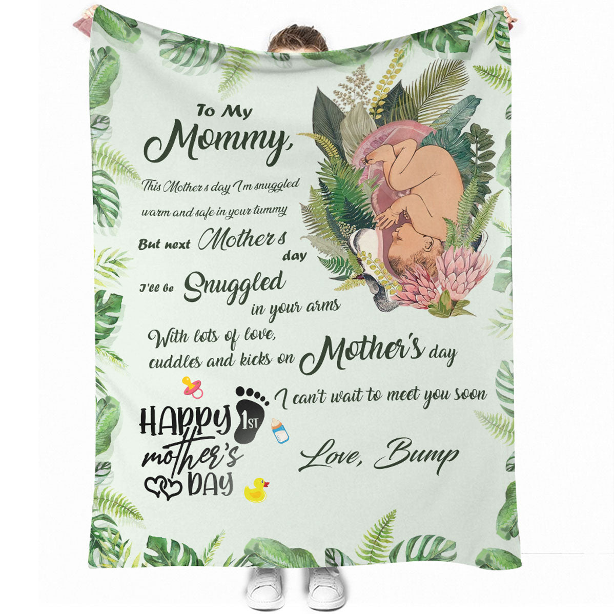Family Beautiful Mummy To Be Mothers Day Mother Personalized Flannel Blanket For Cozy Bedroom Sofa Decor
