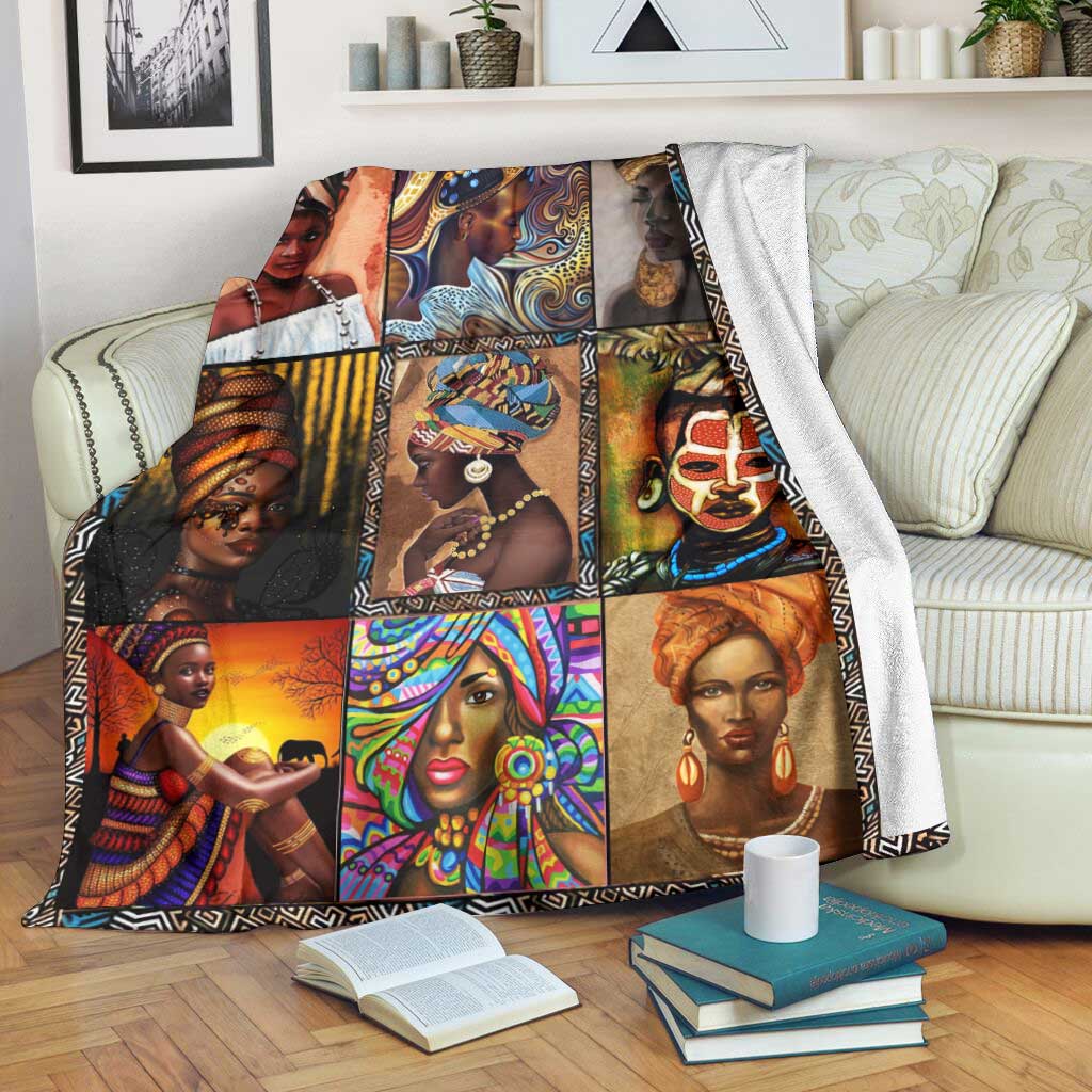 African Culture African American Beautiful Flannel Blanket For Cozy Bedroom Sofa Decor