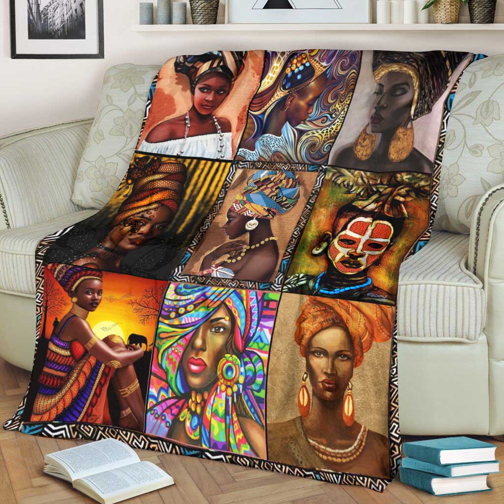 African Culture African American Beautiful Flannel Blanket For Cozy Bedroom Sofa Decor