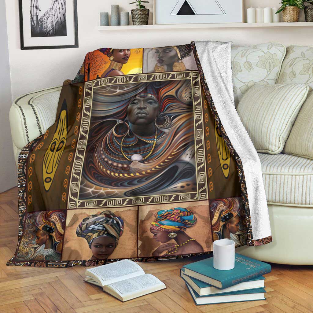 Black Woman Afro Culture American Flannel Blanket For Cozy Bedroom Sofa Decor