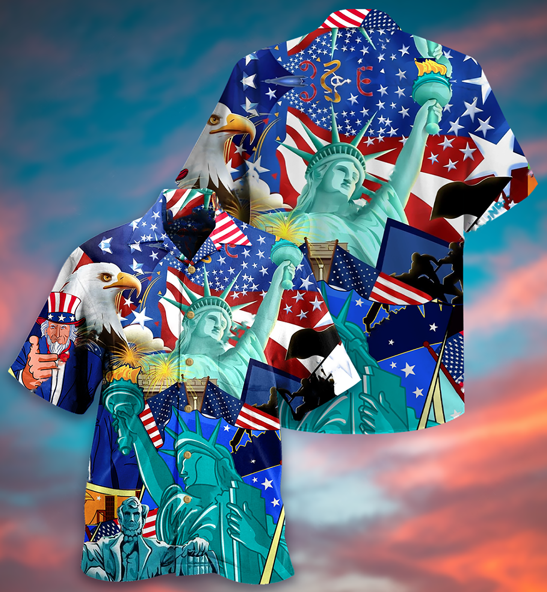 Eagle American Freedom Hawaiian Shirt For Poolside Relaxation And Sunny Getaways