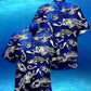 Blue Fishing Fishbone Hawaiian Shirt For Coastal Adventures And Warm Weather Wear