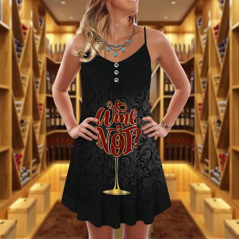 Artistic Wine And V-Neck Sleeveless Cami Dress For Festivals And Relaxed Warm Weather Style
