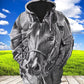 Grey Horse Hoodie For Horse Inspired Streetwear Holidays And Comfortable Outfits