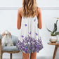 Dogs Purple Flower Shih Tzu V-Neck Sleeveless Cami Dress For Summer Events And Colorful Daily Fashion