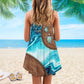Turtle Is Beach Soul V-Neck Sleeveless Cami Dress For Beach Trips And Resort Vacations