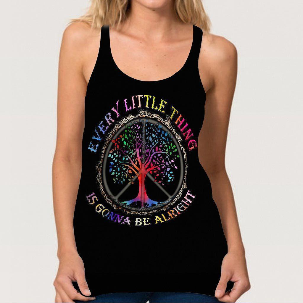Hippie Soul Color Peaceful Hollow Tank Top For Yoga Classes And Outdoor Events
