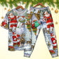 Happy Santa Snowman And Elf Short Sleeve Pajamas Set For Holiday Bedtime And Cozy Home Wear