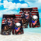 Independence Day Skull Cowboy Beach Shorts Pattern Detail For Island Trips And Lightweight Summer Style