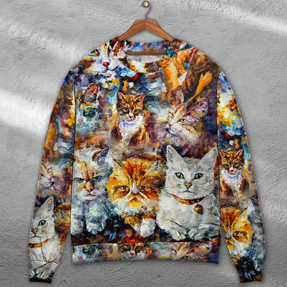 Colorful Cat Sweater For Nature Inspired Fashion Events And Relaxed Everyday Comfort